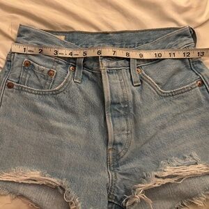Levi’s 501 denim cut off shorts.